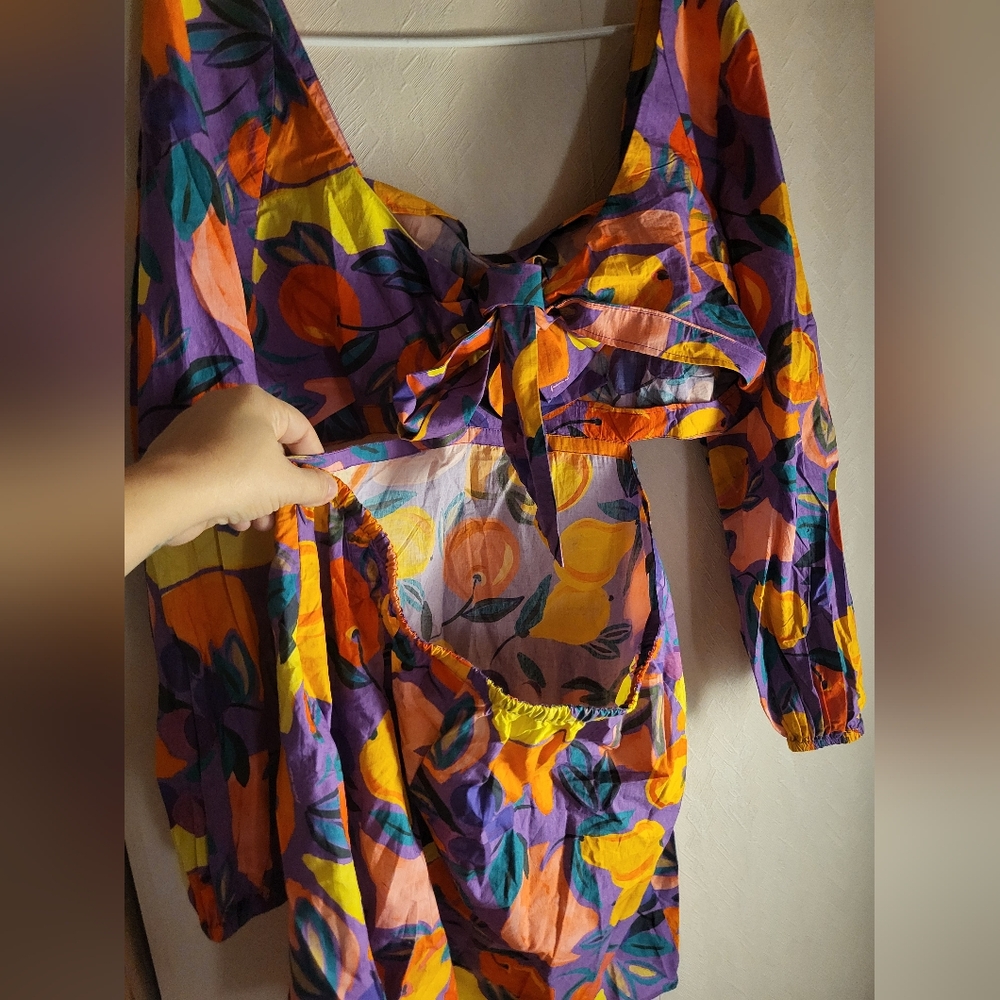 Anthropologie Farm Rio Long sleeve poplin mini - Picture 5 of 7